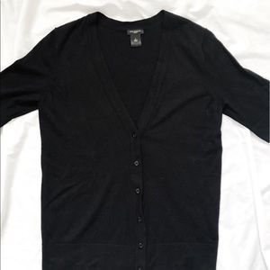 Ann Taylor Black Short Sleeve Cardigan